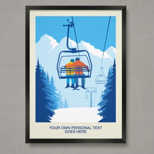 Personalisiertes Ski Paar Poster, Ski Geschenk, Ski Geschenk, Ski Verlobung, Ski Geschenk, Ski Geschenk, Ski Geschenk