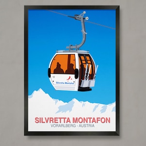 Silvretta Montafon Ski Resort Poster: Vintage Travel Print