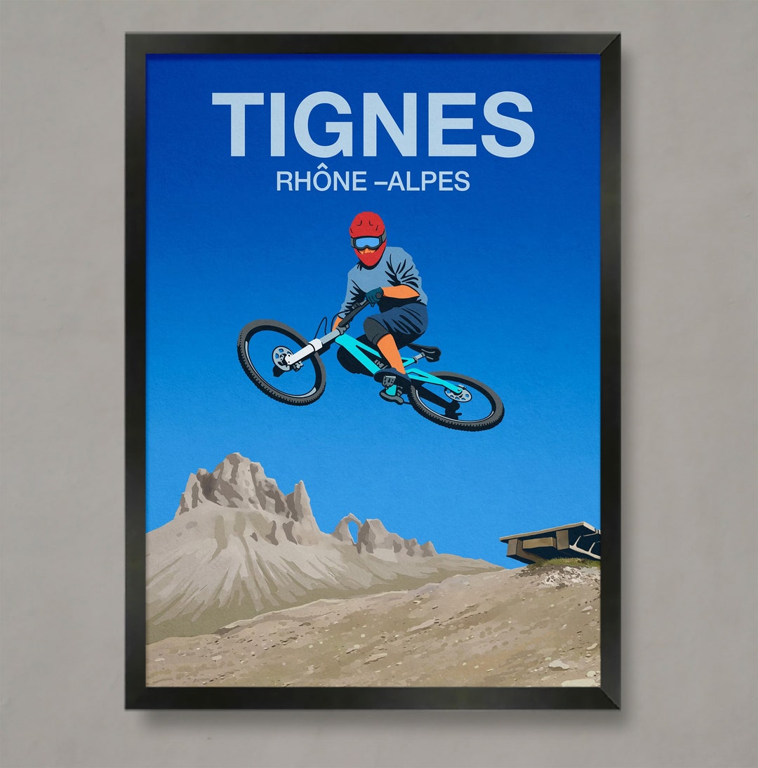 Tignes Mountain Bike Poster Mountain Bike Poster Mountain Etsy