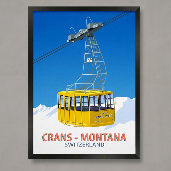 Crans-Montana Ski Resort Poster, Ski Resort Poster, Ski Print , Snowboard Poster,  Ski Gifts, Ski Poster