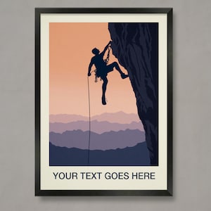 Personalised Rock Climbing Poster, Personalised Rock Climbing gift, Custom Rock Climbing art, Rock Climbing Print, Rock Climbing Poster