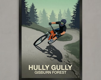 Hully Gully Mountainbikeweg Kunstdruck: Gisburn Forest Poster
