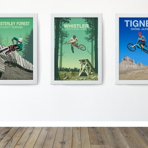 Set of 3 unframed Mountain Bike prints, Choose any 3 from the Mountain Bike poster section, Mountain Bike Posters, MTB Posters