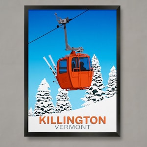 Killington Ski Resort, Vermont Poster, Ski Resort Poster, Ski Print , Snowboard Poster,  Ski Gifts, Ski Poster