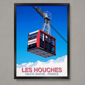 Les Houches Ski Resort Poster: Vintage Travel Print