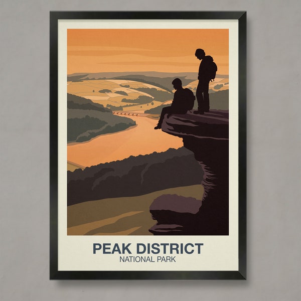 Peak District Nationalpark Poster, Peak District, Peak District Druck, Nationalpark Poster, Nationalpark Drucke, Bamford Edge