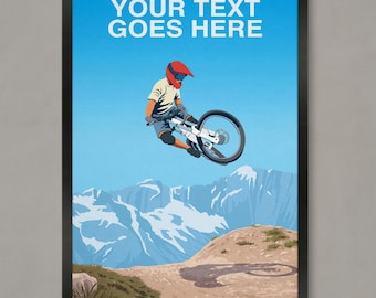 Personalized Mountain Bike Art Print: Custom MTB Poster
