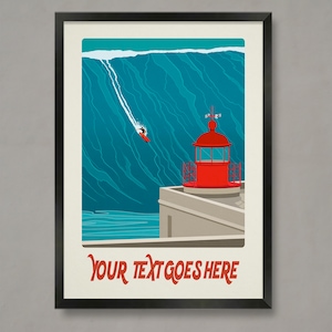 Custom Surf Art Print: Vintage Style Surfing Poster