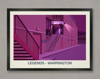 Legends Nightclub Print: Warrington UK, 90s Dance Club Poster