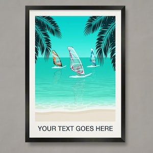Personalised Windsurfing Poster, Personalised Windsurfing gift, Custom Windsurfing art, Windsurfing Print, Windsurfing Poster,