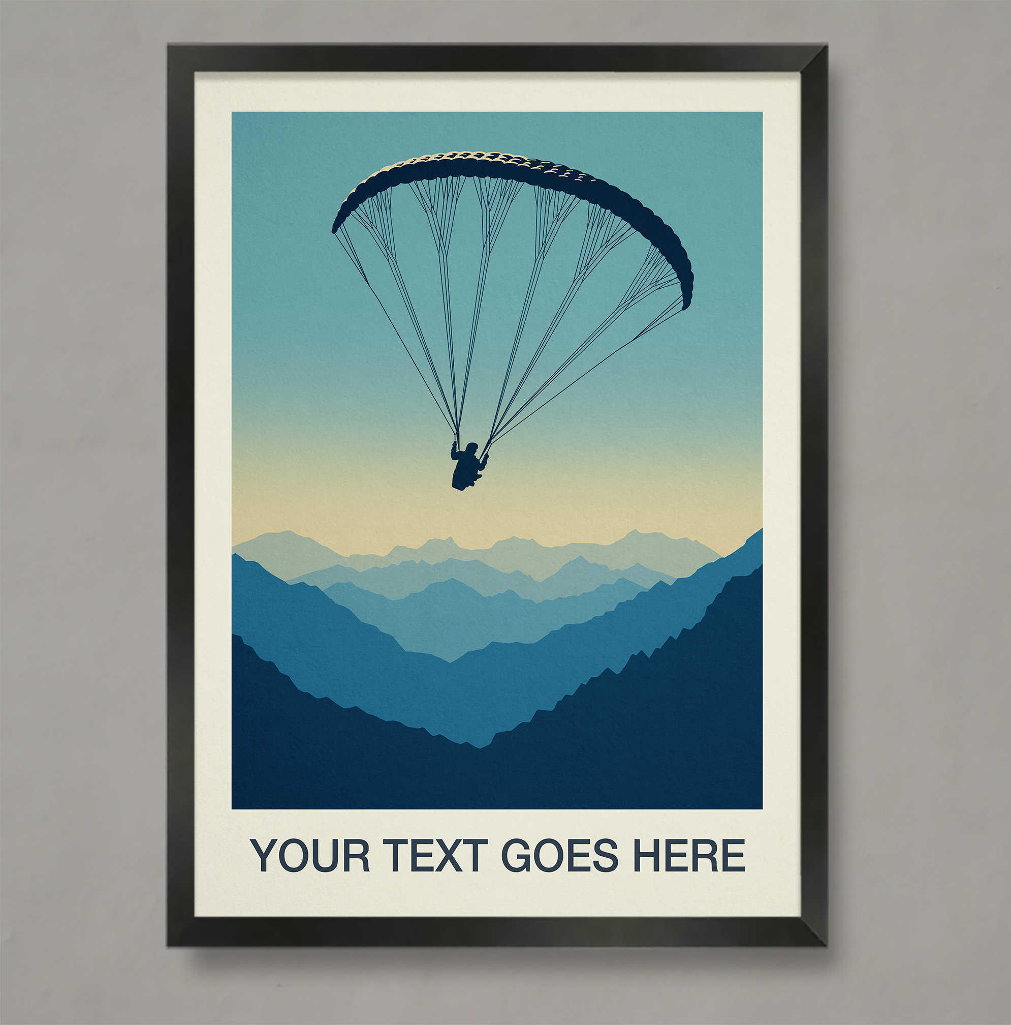Paragliding Fly Sunset 02 Parapente Mural Wall Art Poster