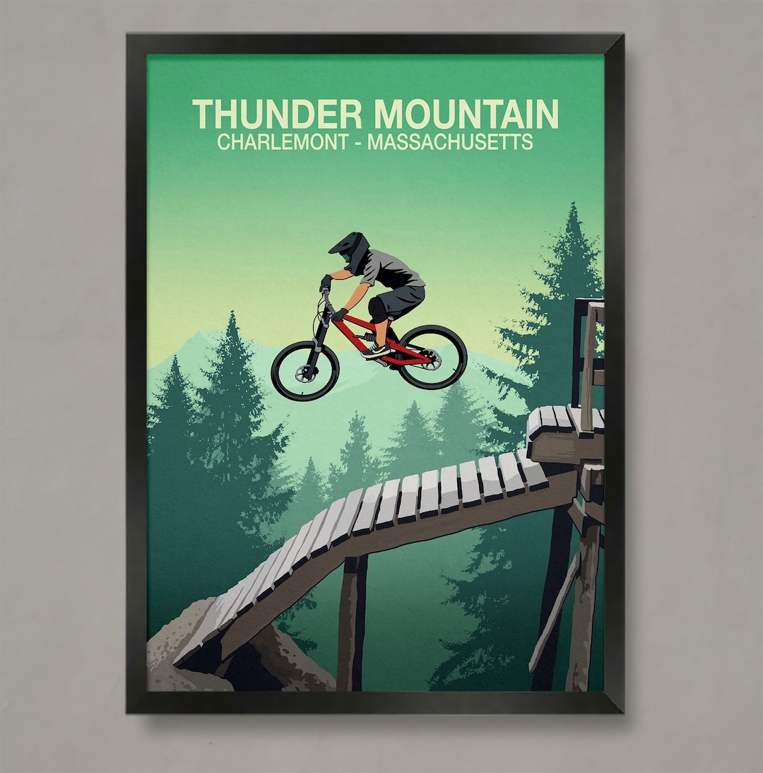 Thunder Mountain Bike Trail Poster, Mountain Bike Poster, Mountain Bike