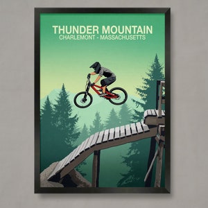 Thunder Mountain Bike Trail Poster, Mountain Bike Poster, Mountain Bike Print