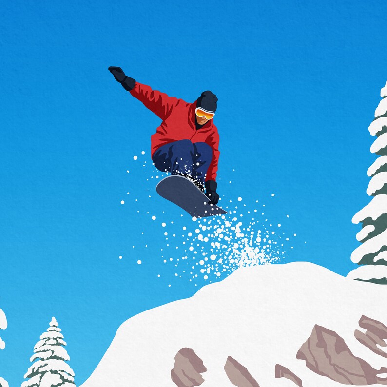 Powder Mountain snowboard poster