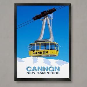 Cannon Mountain Ski Resort Poster: New Hampshire Vintage Travel Art