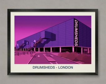 Drumsheds Nightclub Poster, Nightclub prints, Drumsheds Nightclub, Drumsheds Nightclub Print, Drumsheds Nightclub art print, Drumsheds