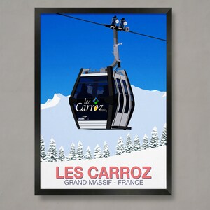 Les Carroz Ski Resort Poster: Vintage Style Travel Print
