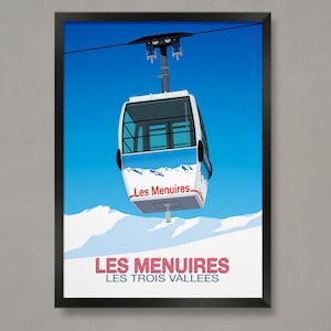Les Menuires Ski Resort Poster: Vintage Style Travel Print