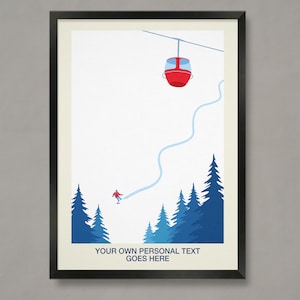 Personalised minimalist snowboard poster, Snowboarding gift, Customised snowboard print, Snowboard gifts, Snowboarder, Snowboarding