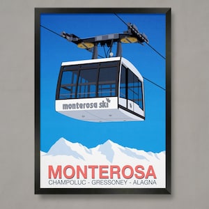 Monterosa Ski Resort Poster: Vintage Style Travel Print