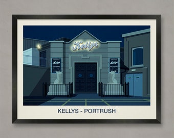 Kellys Nightclub Poster, Nightclub prints