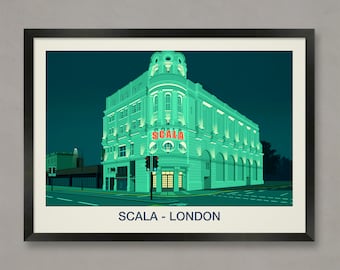 Scala Music Venue Poster, Scala, London, Nightclub print, Scala Nightclub, Scala Music Venue Poster, Scala Nightclub print, Scala Venue