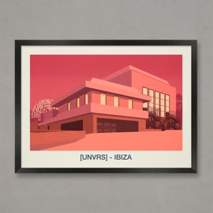 UNVRS Nightclub Ibiza Poster: Modern Dance Music Venue Art