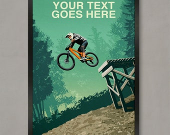 Personalized Mountain Bike Art Print: Custom MTB Poster