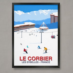 Le Corbier Ski Resort Poster: French Alps Travel Print