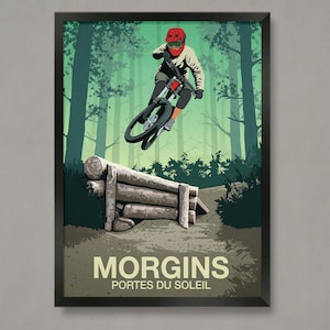 Morgins Mountain Bike Trail Poster: Portes du Soleil Print