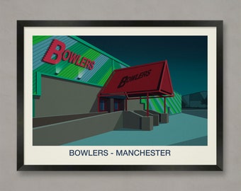 Bowlers Nightclub Poster, Nightclub prints