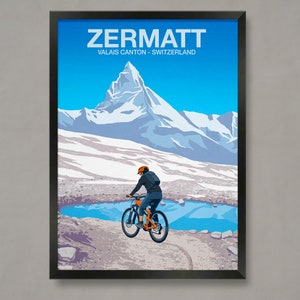 Zermatt Mountain Bike Poster, Mountain Bike Poster, Mountain Bike Print