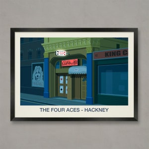 The Four Aces Nightclub Poster: Hackney London Music Venue Print