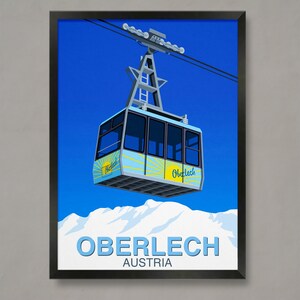 Oberlech Ski Resort Poster, Ski Resort Poster, Ski Print , Snowboard Poster,  Ski Gifts, Ski Poster