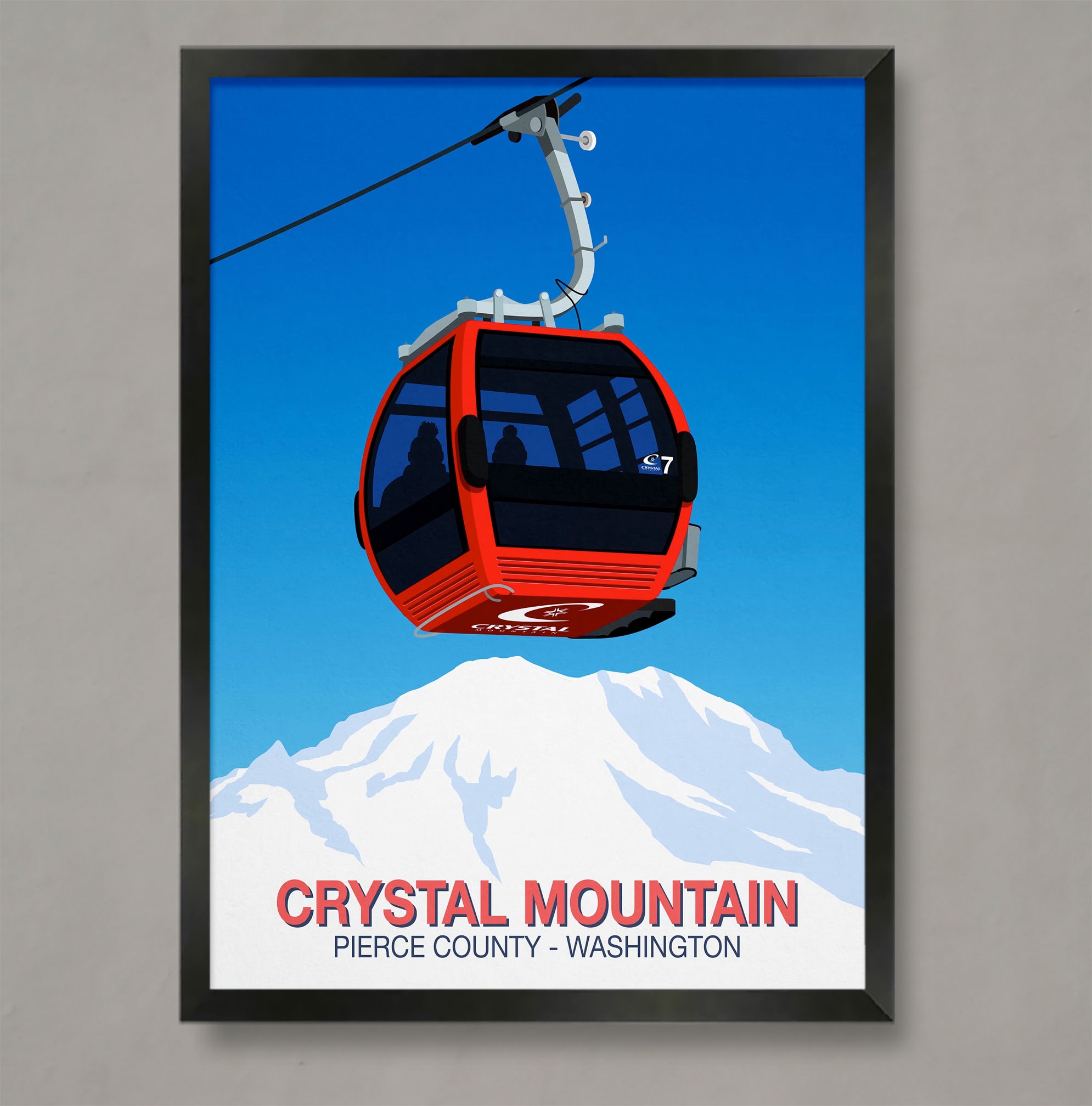 Crystal Mountain Ski Resort Poster: Vintage Style Travel Print