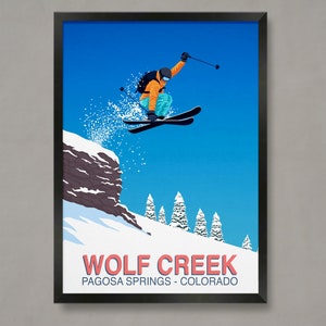 Poster Wolf Creek Ski Resort: reisafdruk in vintagestijl