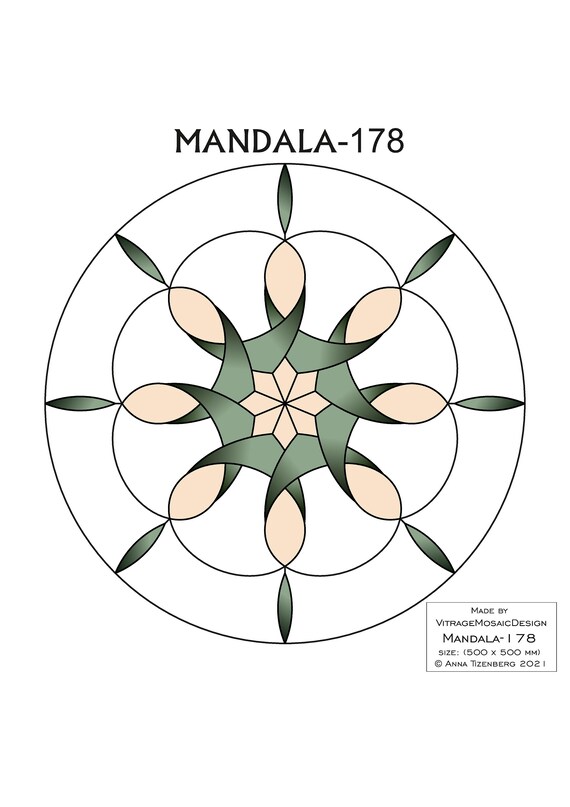 MANDALA178 Stained Glass Pattern Mosaic Pattern Painting Etsy