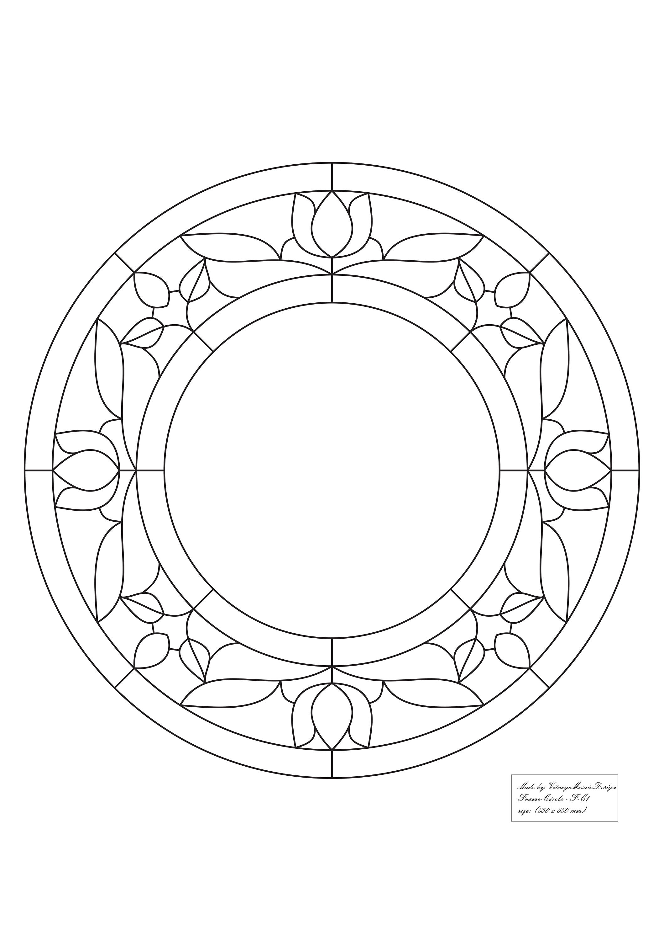 FRAME Pattern Stained Glass Pattern Mosaic Pattern to Etsy