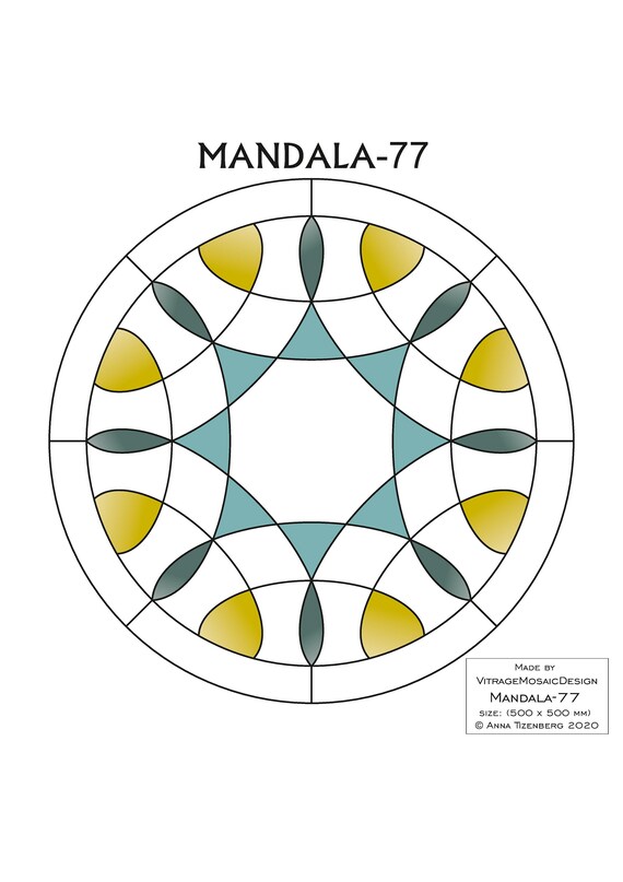 MANDALA77 Stained glass pattern Mosaic pattern Painting Etsy