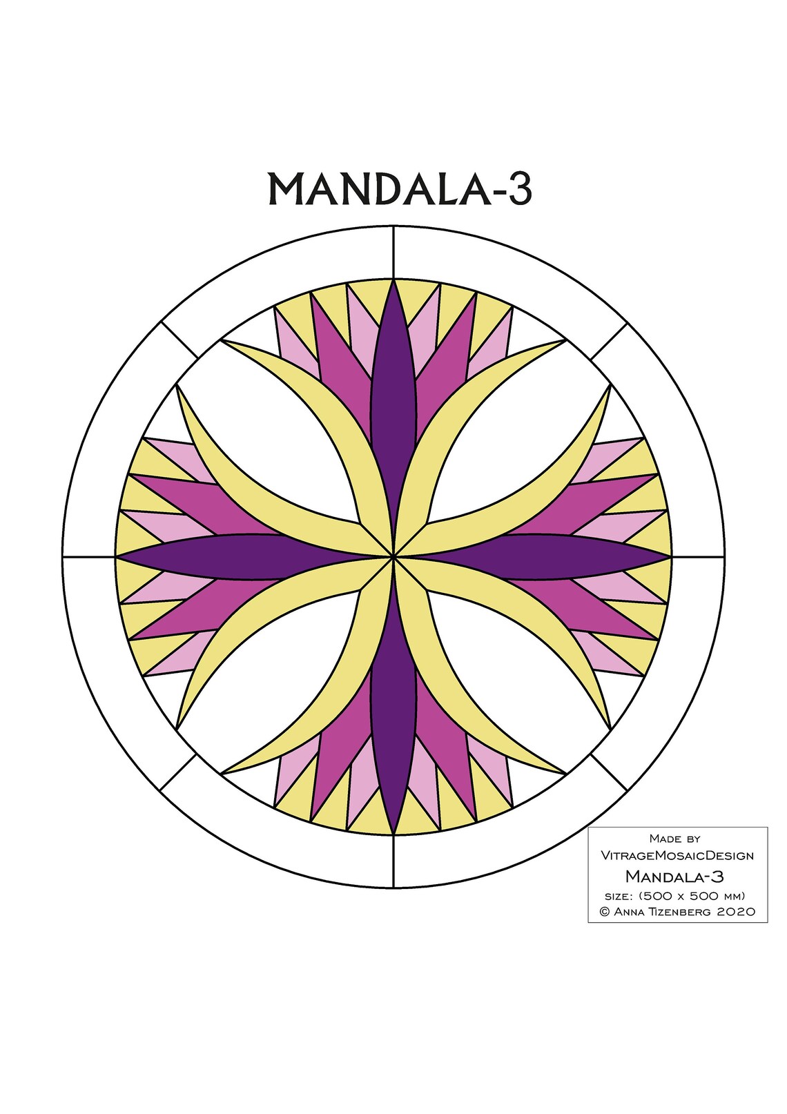 MANDALA3 Stained Glass Pattern Mosaic Pattern Painting Etsy