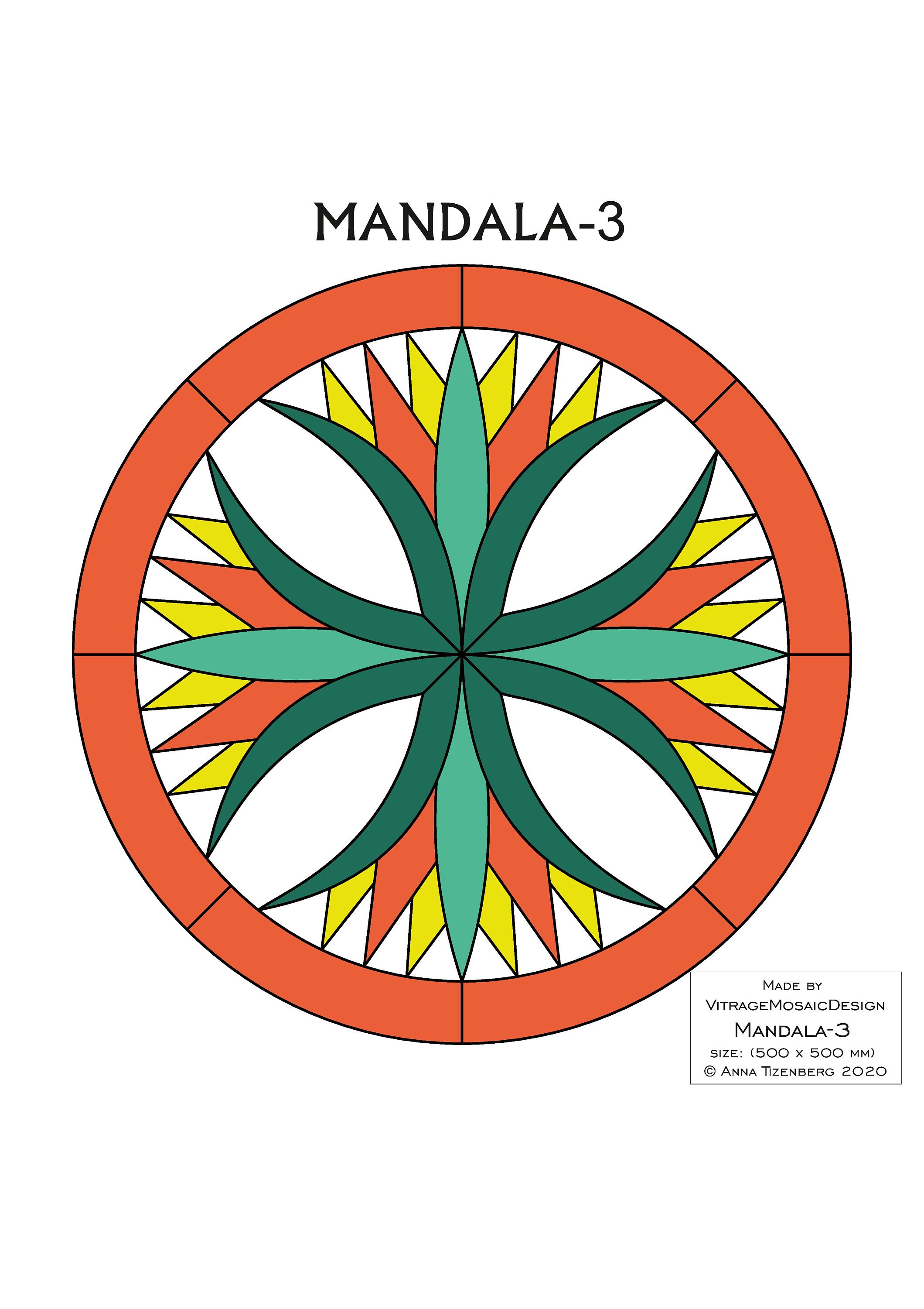 MANDALA3 Stained Glass Pattern Mosaic Pattern Painting Etsy