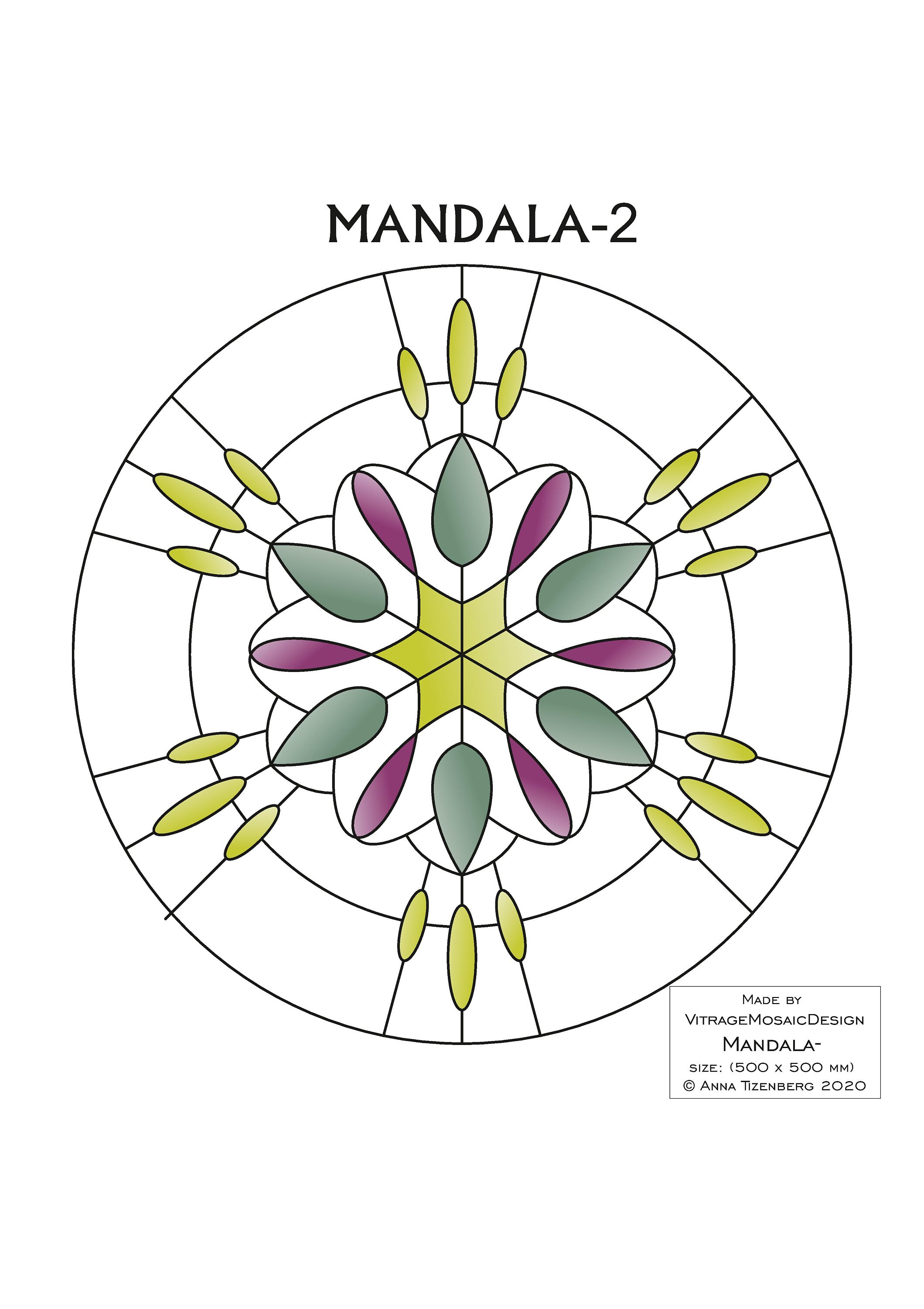 MANDALA2 Stained Glass Pattern Mosaic Pattern Painting Etsy