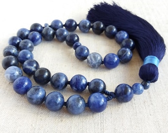 Rosario musulmán de 33 cuentas (tasbih) Azules, de Piedra.