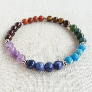 Chakra bracelet beaded Seven chakra bracelet Chakra healing crystal bracelet