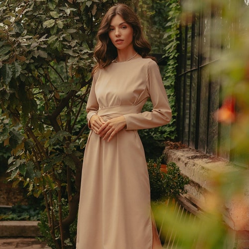 Womens Modest Semi Formal Long Sleeves 