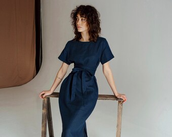dark blue elegant dress