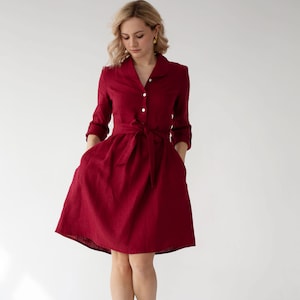 Red Wine Midi Dress Etsy