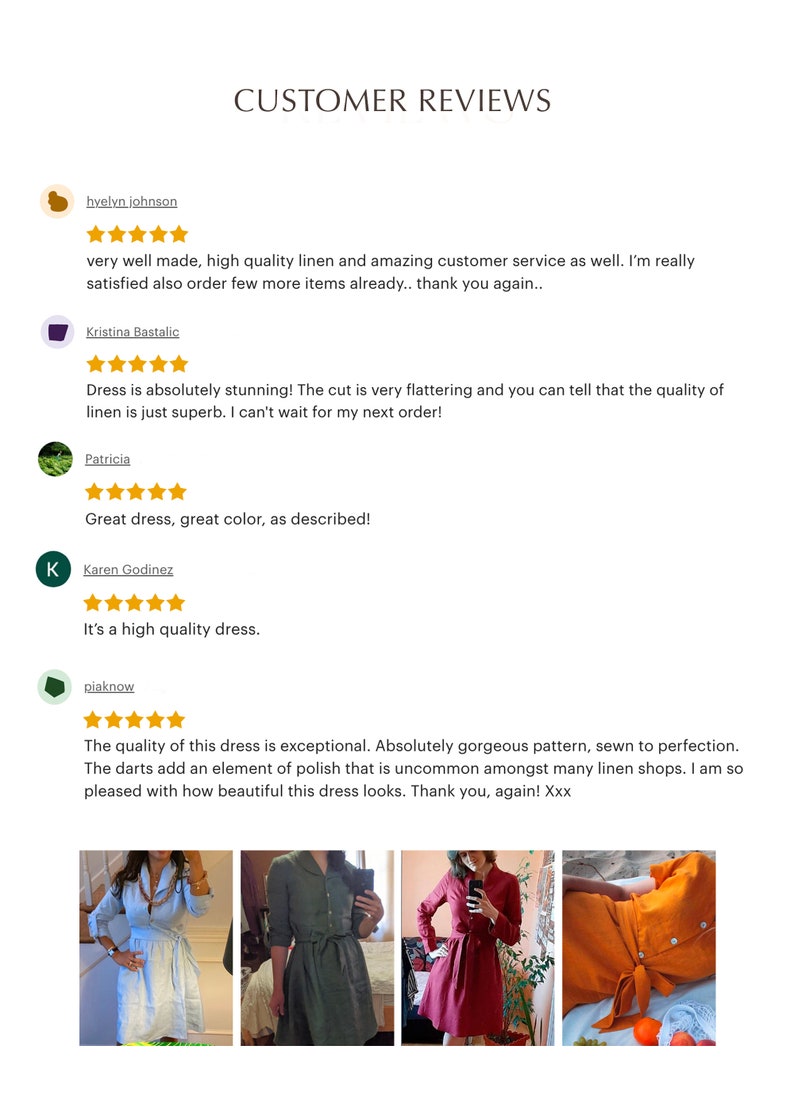 a screenshot of a page describing customer review