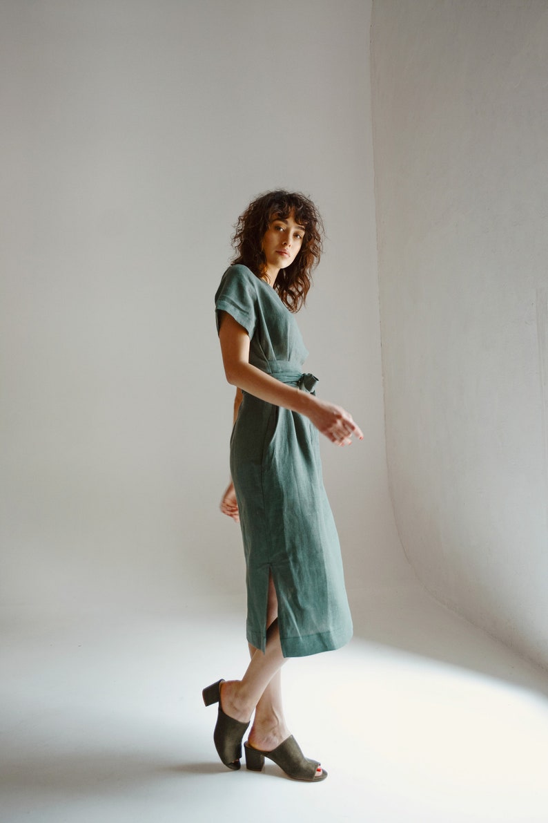 Linen Dress. Bridesmaid Dress. Linen Tunic. Wrap Linen Dress. Etsy