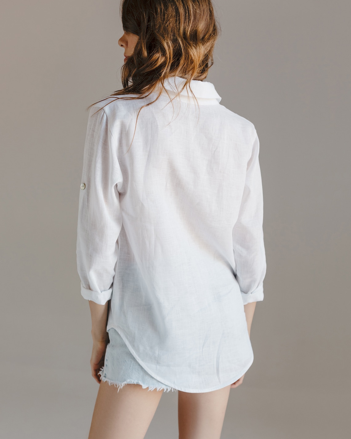 Linen top. Linen blouse. White linen top. White blouse. Linen Etsy